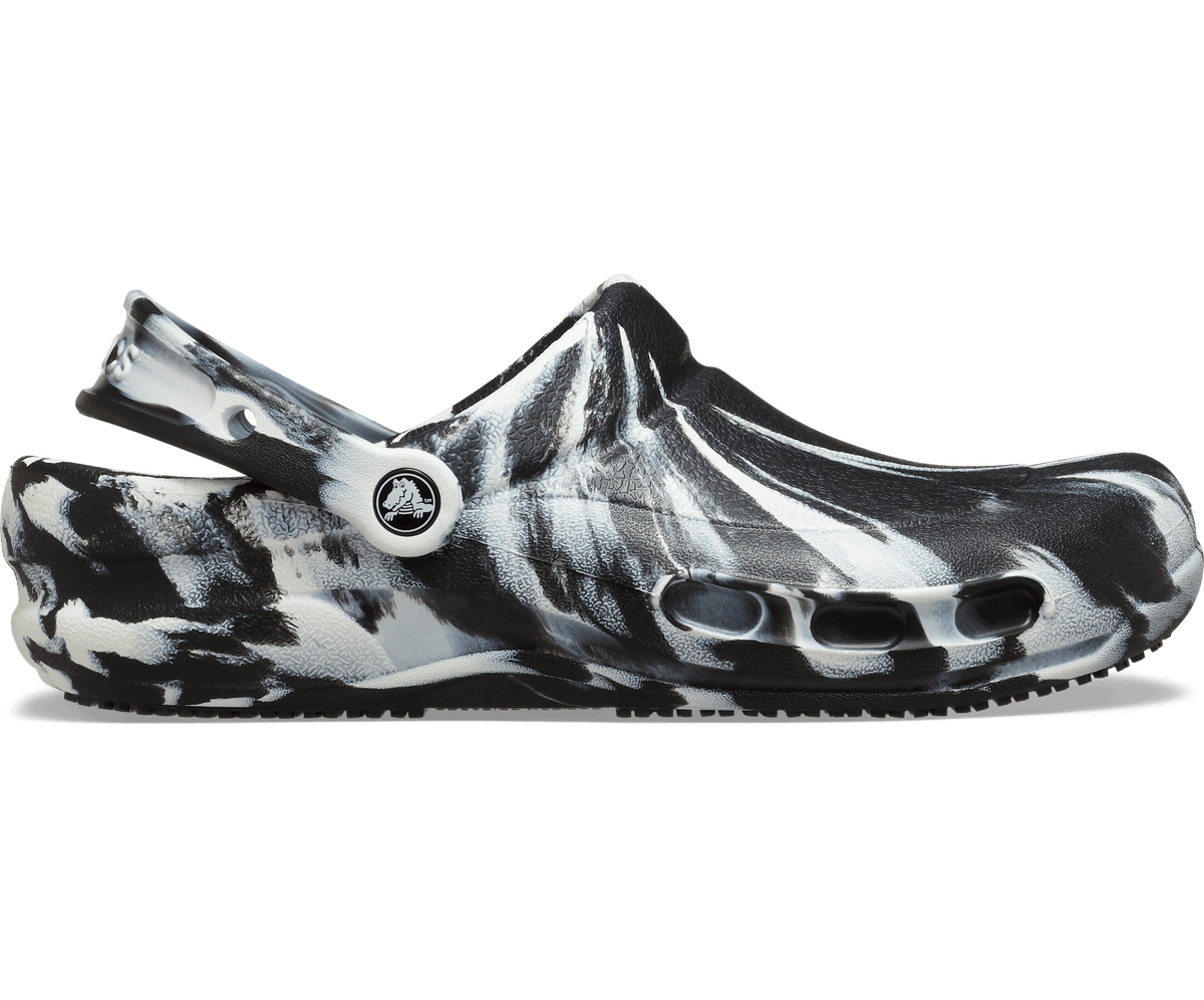 Crocs Women's Bistro Marbled Work Clog - Black / White