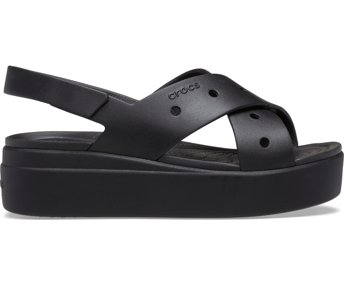 Crocs Women's Brooklyn 4U Cross Strap Sandal - Black