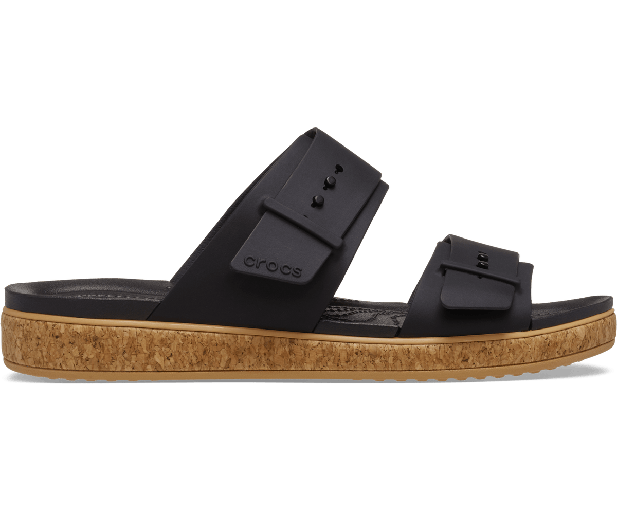 Crocs Women's Brooklyn Buckle Low Low Cork Sandal - Black