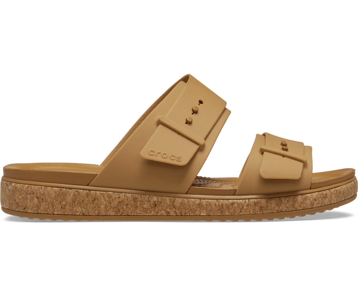 Crocs Women's Brooklyn Buckle Low Low Cork Sandal - Umber