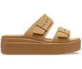 Crocs Women's Brooklyn Buckle Low Wedge Sandal - Umber