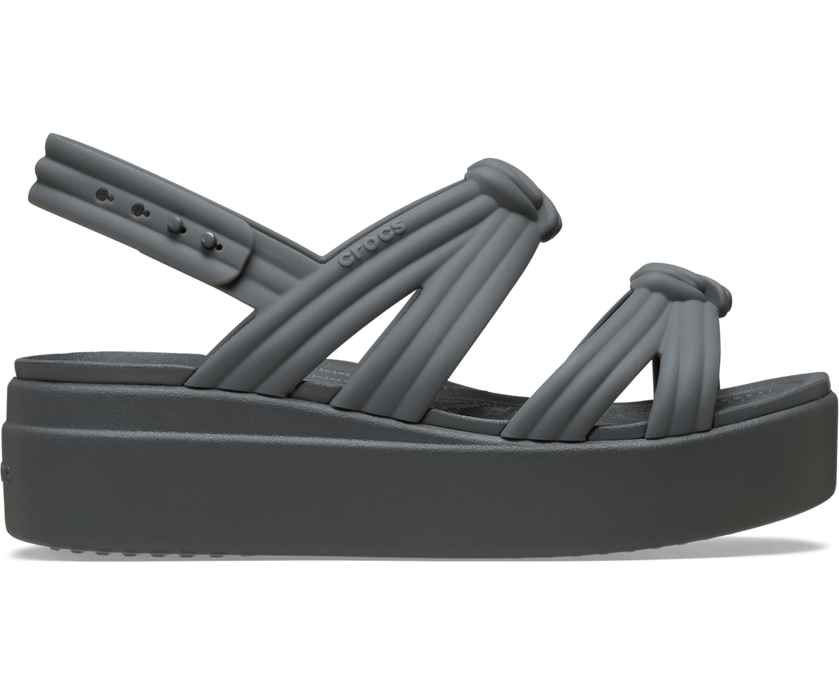 Crocs Women's Brooklyn Low Wedge Knot Sandal - Carbon
