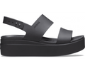 Crocs Women's Brooklyn Low Wedge Sandal - Black / Black