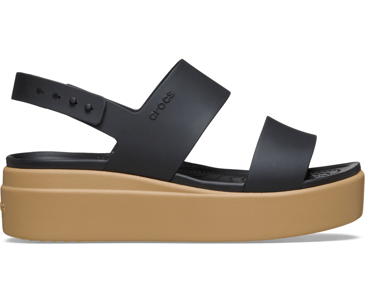 Crocs Women's Brooklyn Low Wedge Sandal - Black/Cashew
