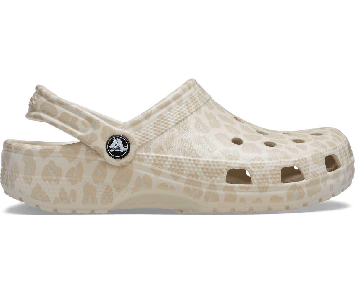 Crocs Men's Classic Animal Clog - Almond Tint/Leopard