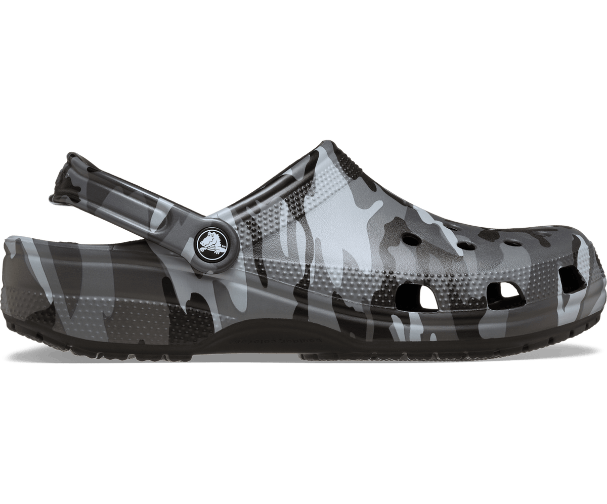 Crocs Women's Classic Camouflage Clog - Black/Slate Grey