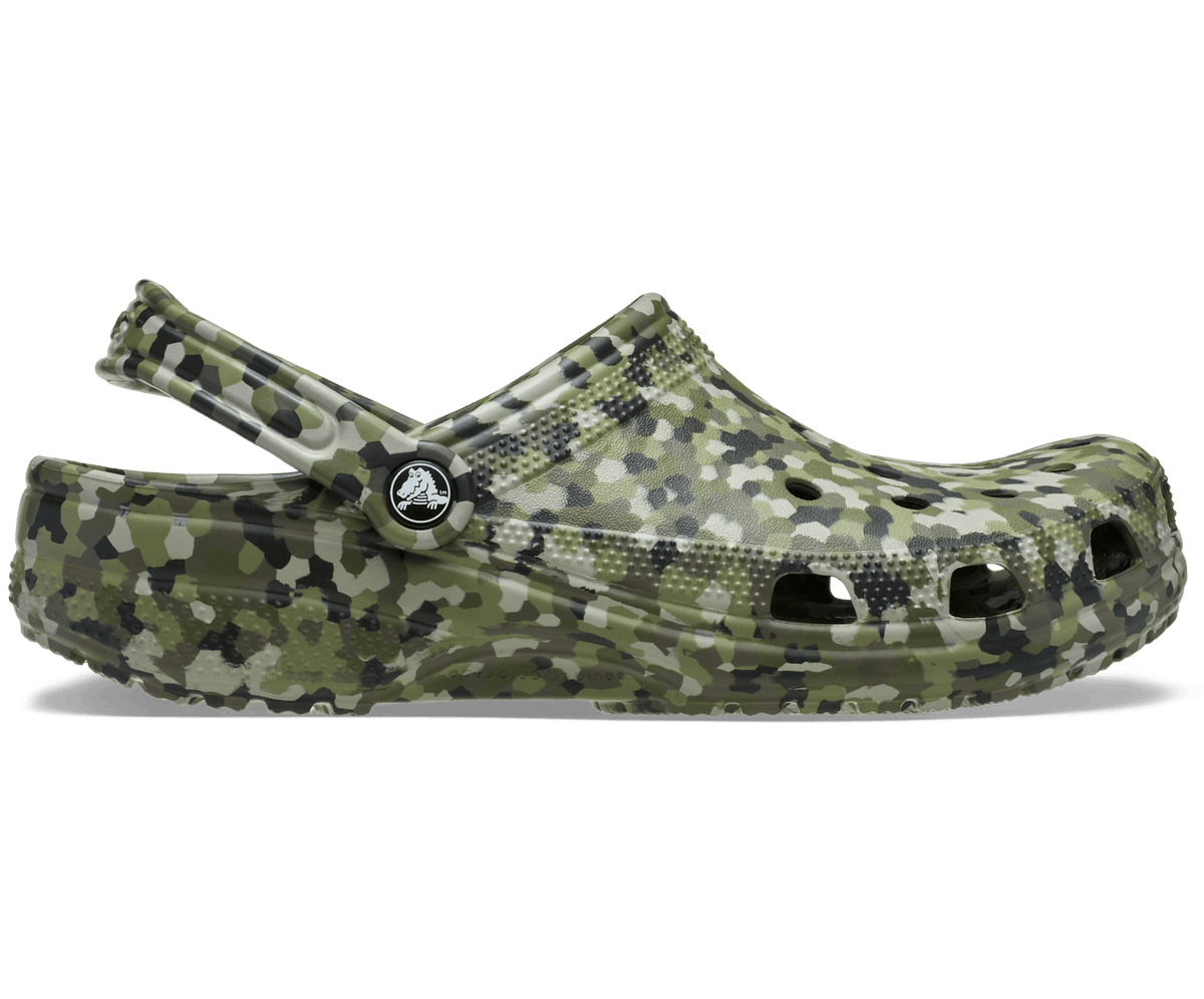 Crocs Men's Classic Confetti Clog - Army Green / Multi