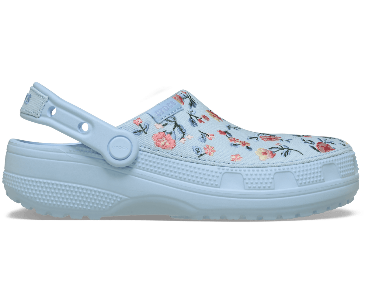 Crocs Men's Classic Crafted Floral Clog - Blue Frost