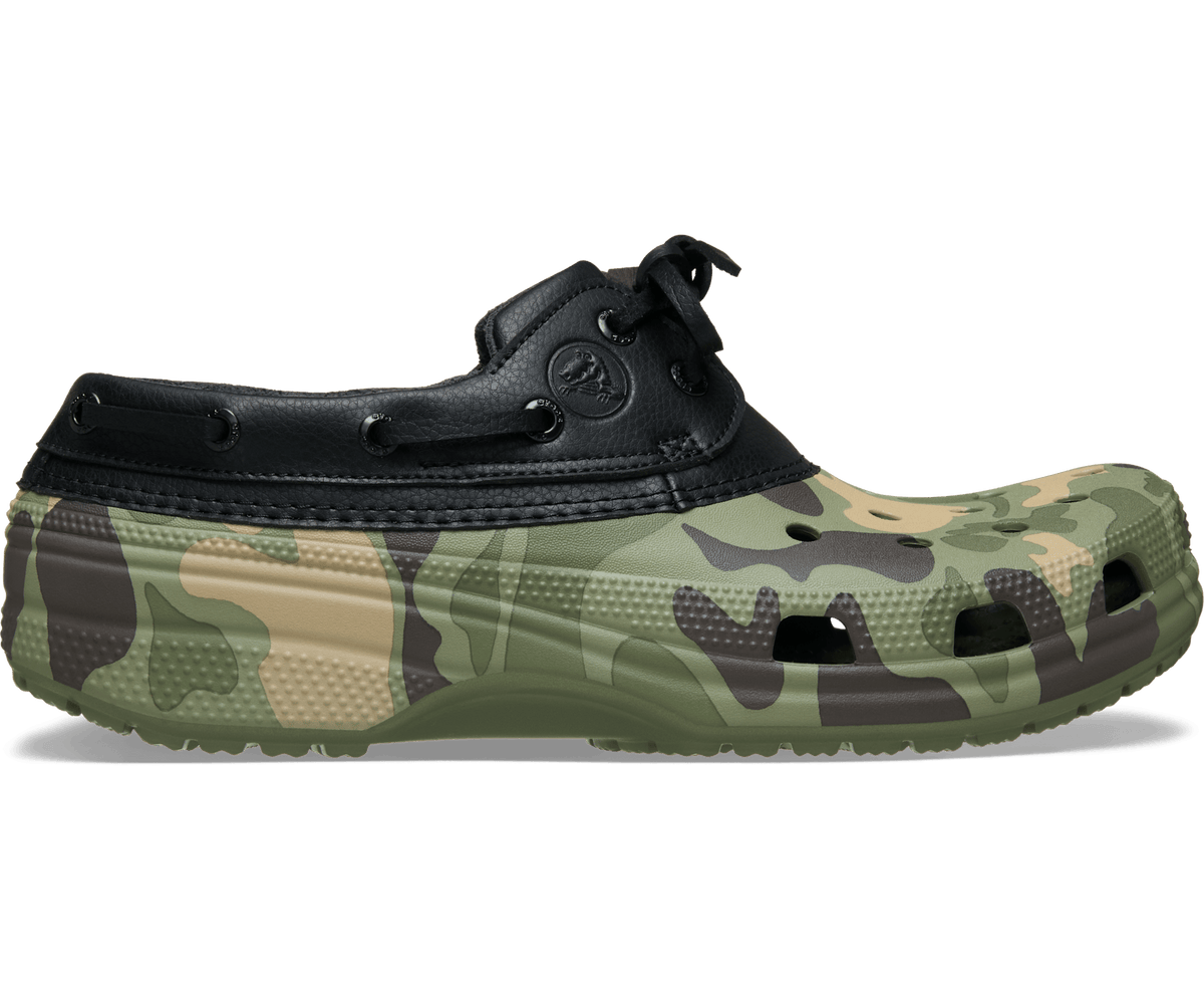 Crocs Women's Classic Duck Camo Boat Shoe - Black/Cargo