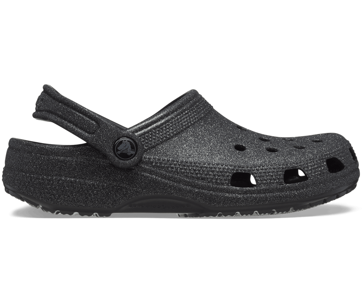Crocs Women's Classic Glitter Clog - Black Glitter