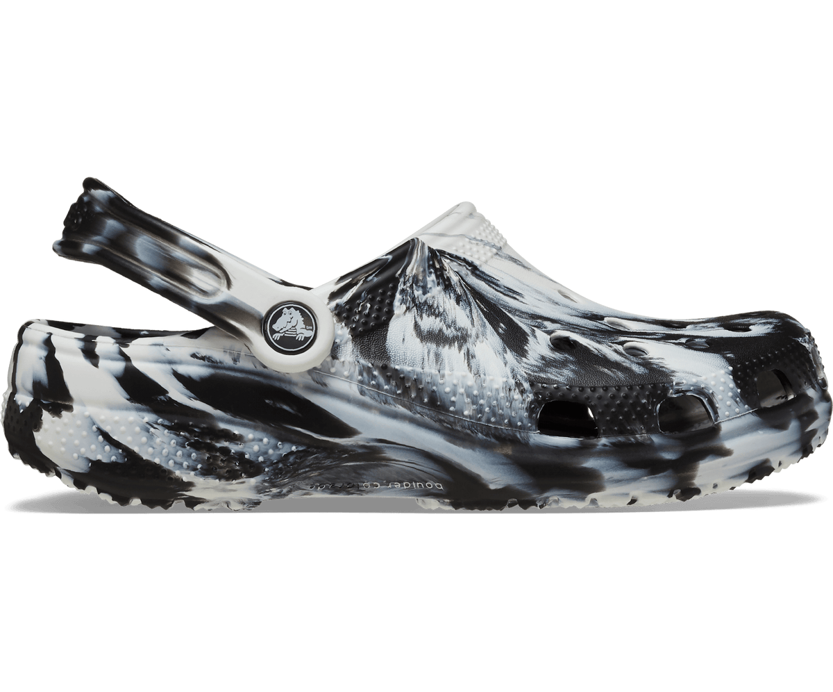 Crocs Men's Classic Marbled Clog - White / Black