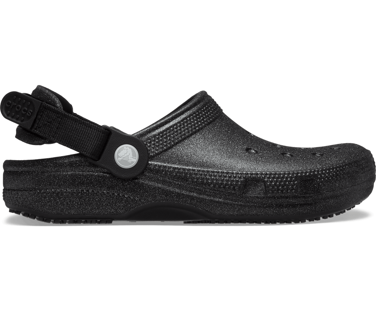 Crocs Men's Classic Work Graphic Clog - Black Glitter