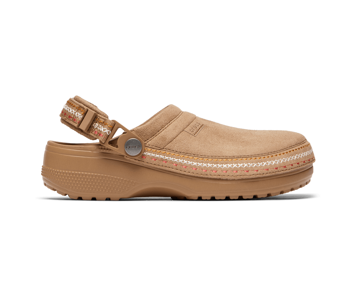 Crocs Women's Crafted Vegan Suede Stitch Clog - Sepia