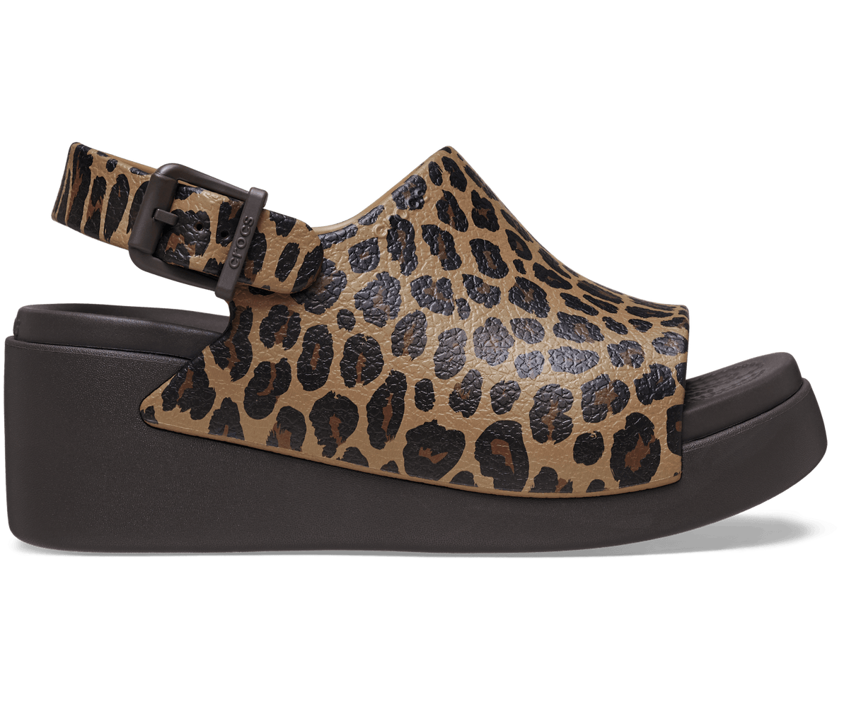 Crocs Women's Dylan Platform Animal Slide - Leopard/Espresso