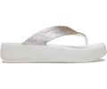 Crocs Women's Getaway Chunky Glitter Platform Flip - White