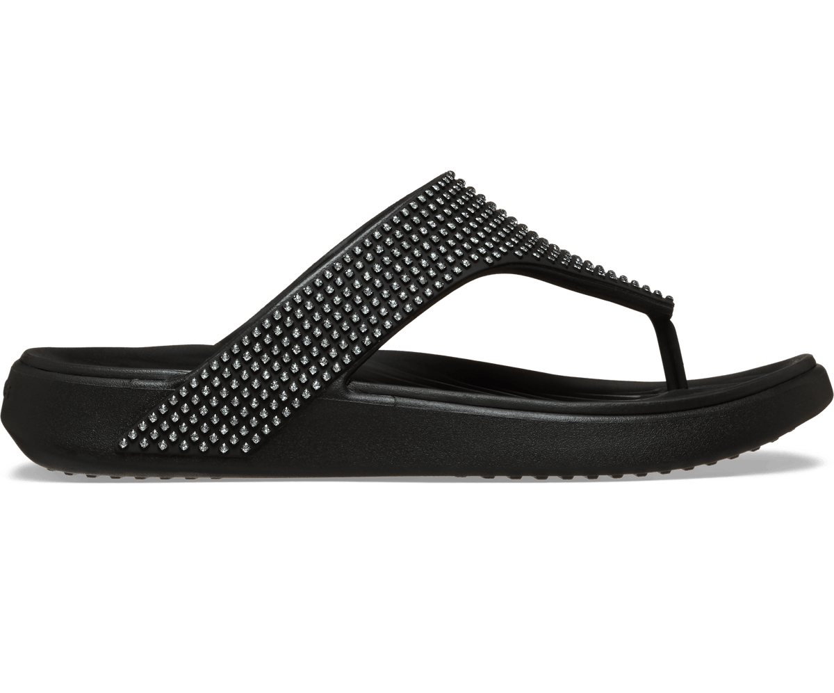 Crocs Women's Getaway Triangle Flip Gems - Black