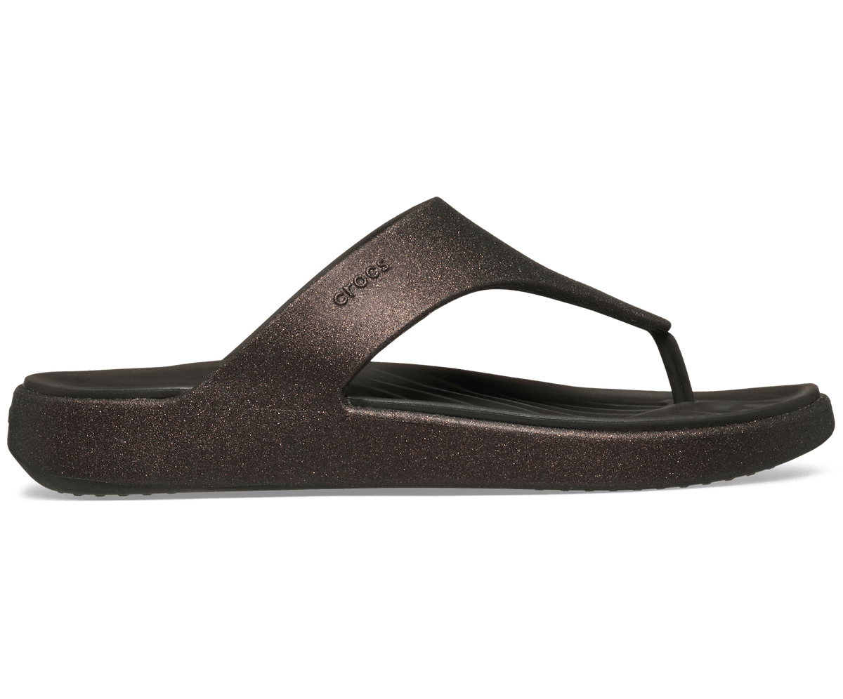 Crocs Women's Getaway Triangle Glimmer Flip - Dark Cocoa