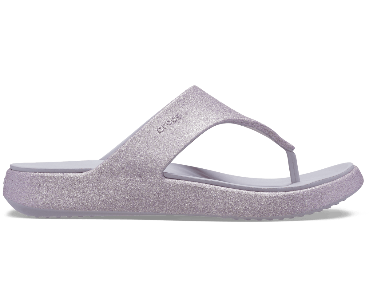 Crocs Women's Getaway Triangle Glimmer Flip - Mauve Mist