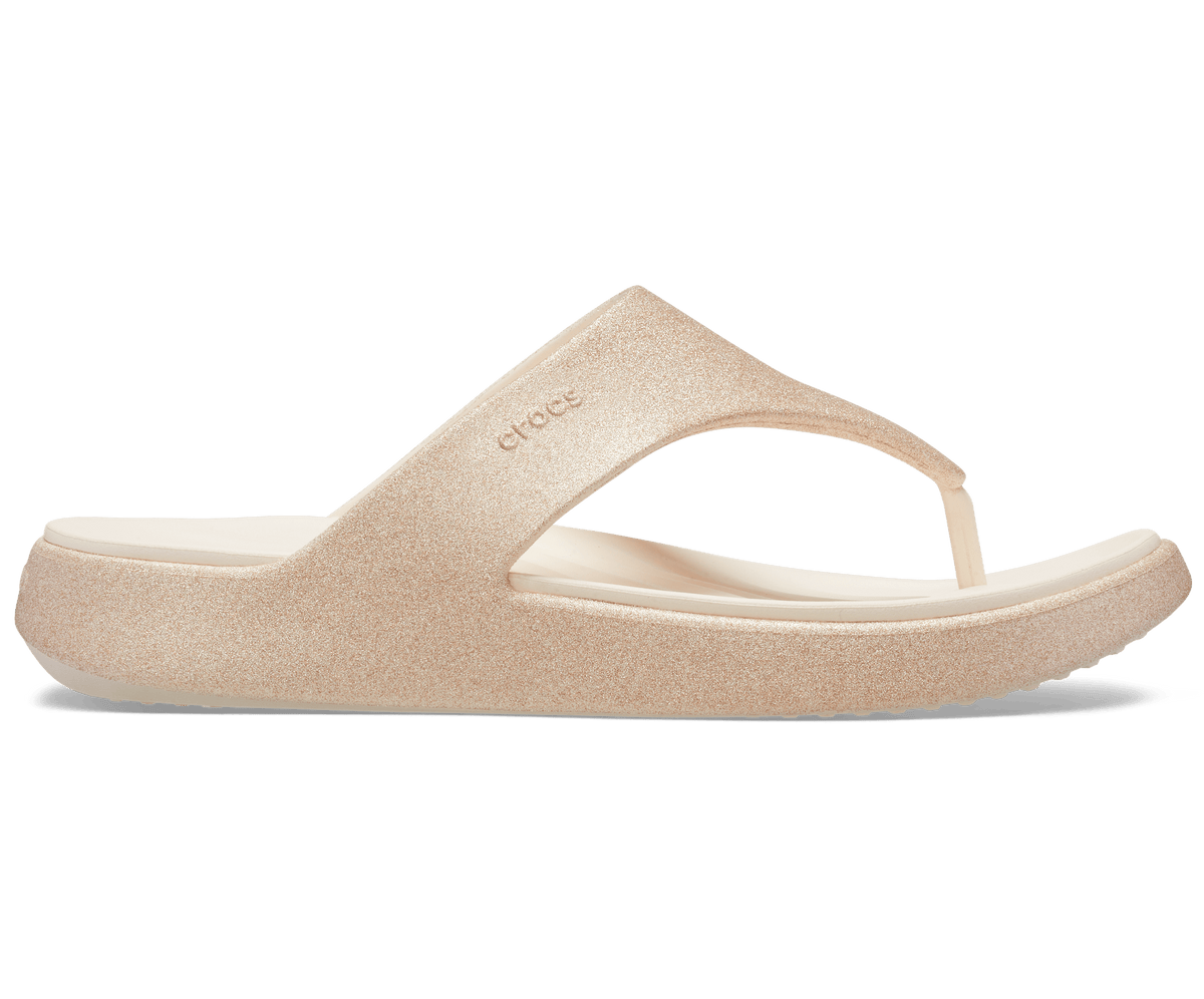 Crocs Women's Getaway Triangle Glimmer Flip - Peach Ice