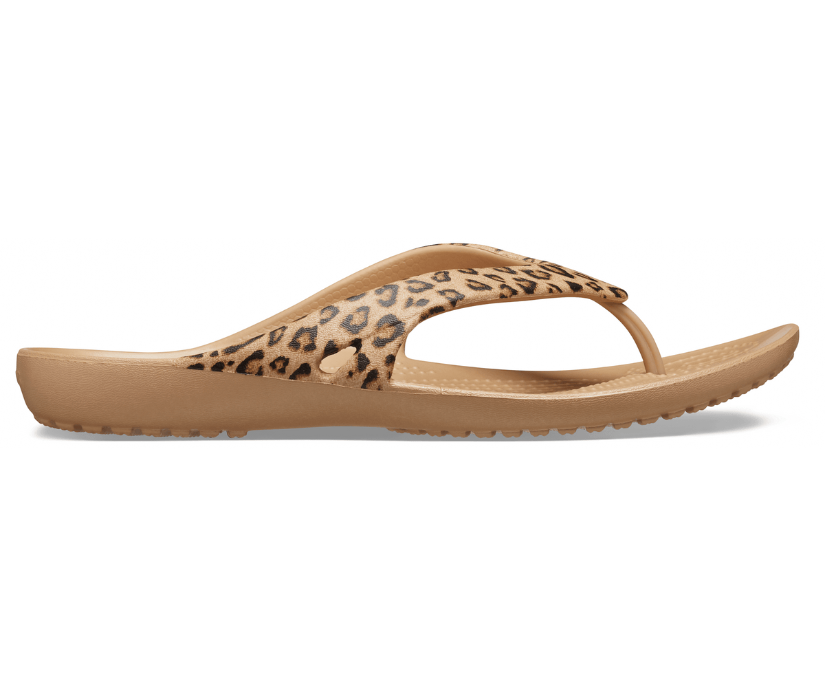 Crocs Women's Kadee II Leopard Flip - Leopard / Gold