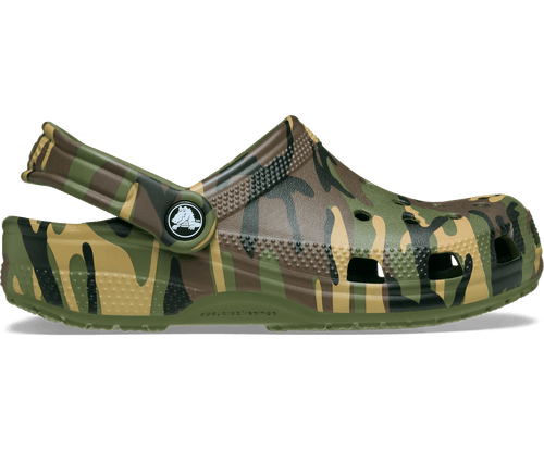 Crocs Kids' Classic Camouflage Clog - Army Green / Multi