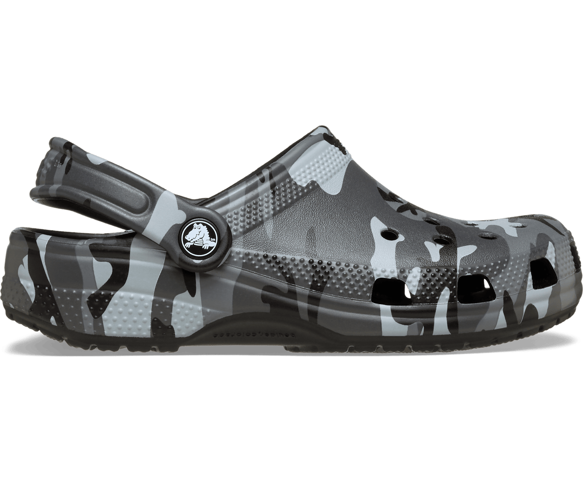 Crocs Kids' Classic Camouflage Clog - Black/Slate Grey