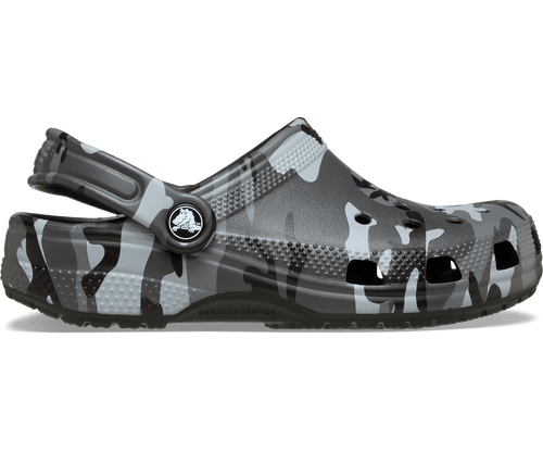 Crocs Kids' Classic Camouflage Clog - Black/Slate Grey