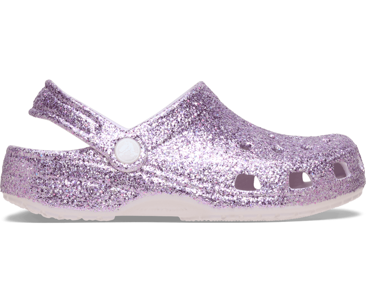 Crocs Kids' Classic Chunky Glitter Clog - Grape Ice