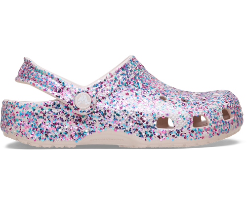 Crocs Kids' Classic Dazzle Glitter Clog - Cocoa CrÃ¨me