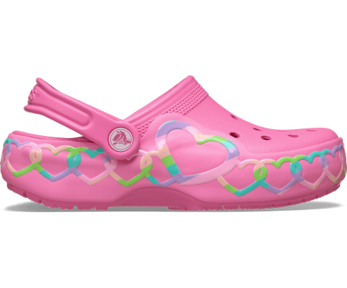 Crocs Kids' Classic Heart Lights Clog - Pink Lemonade