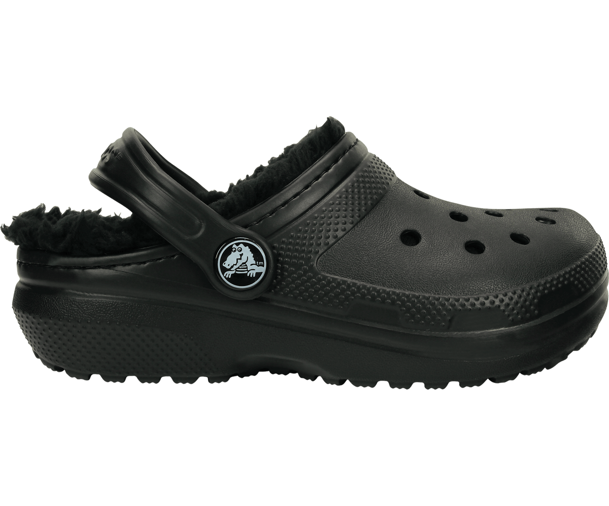 Crocs Kids' Classic Lined Clog - Black / Black