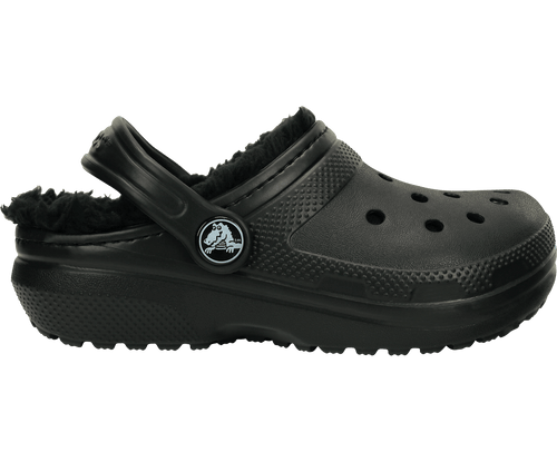 Crocs Kids' Classic Lined Clog - Black / Black