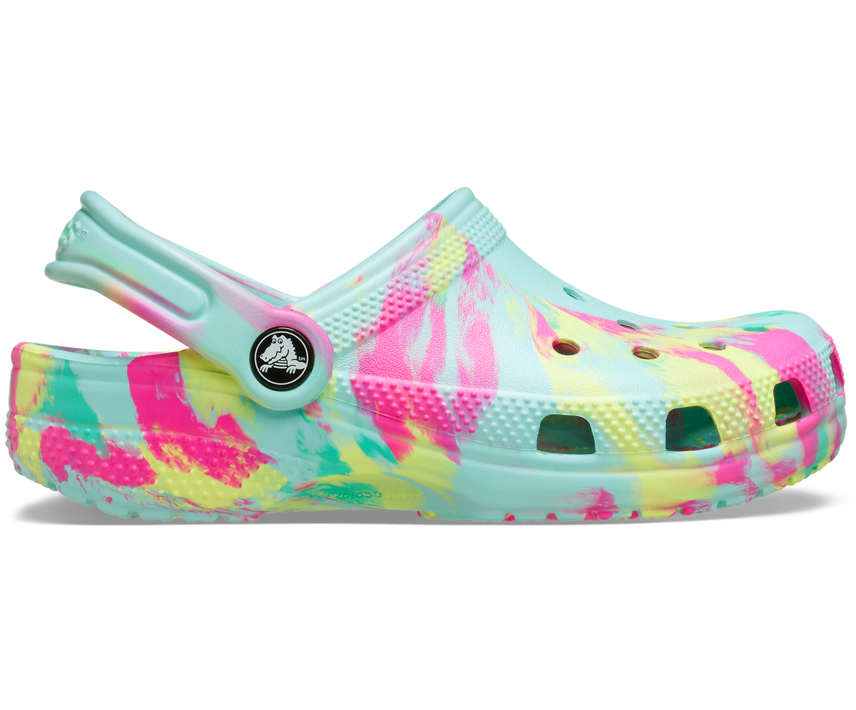 Crocs Kids' Classic Marbled Clog - Aquamarine / Multi