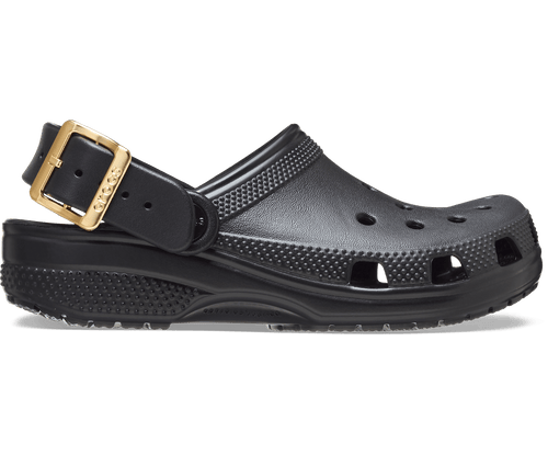 Crocs Kids' Classic Metallic Buckle Clog - Black