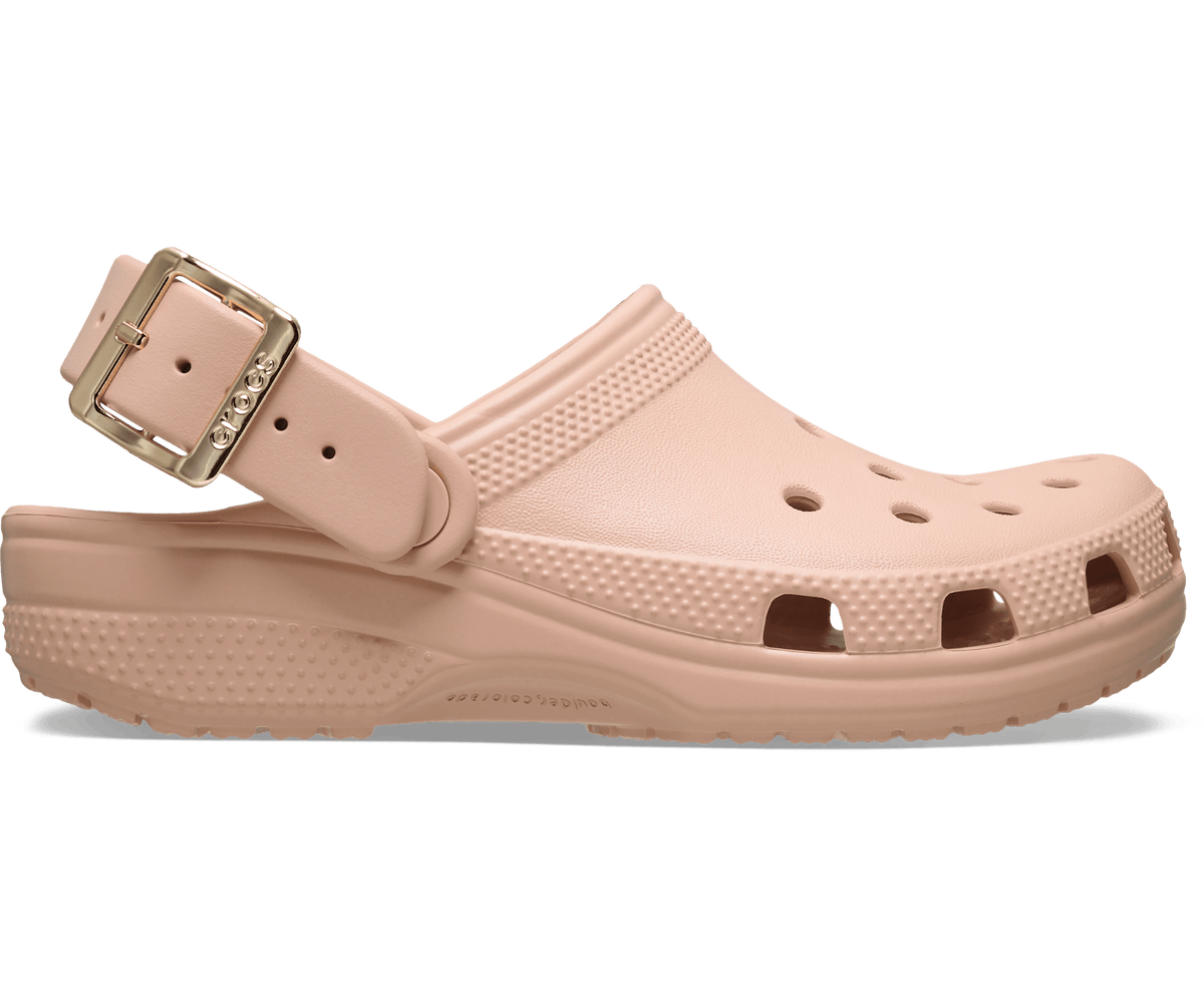 Crocs Kids' Classic Metallic Buckle Clog - Blush