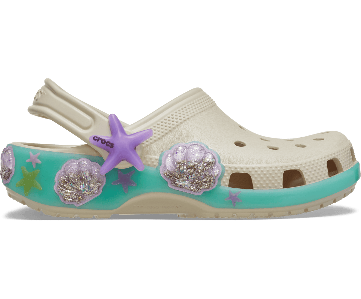 Crocs Kids' Classic Sea Sparkle Shaker Clog - FrappÃ©