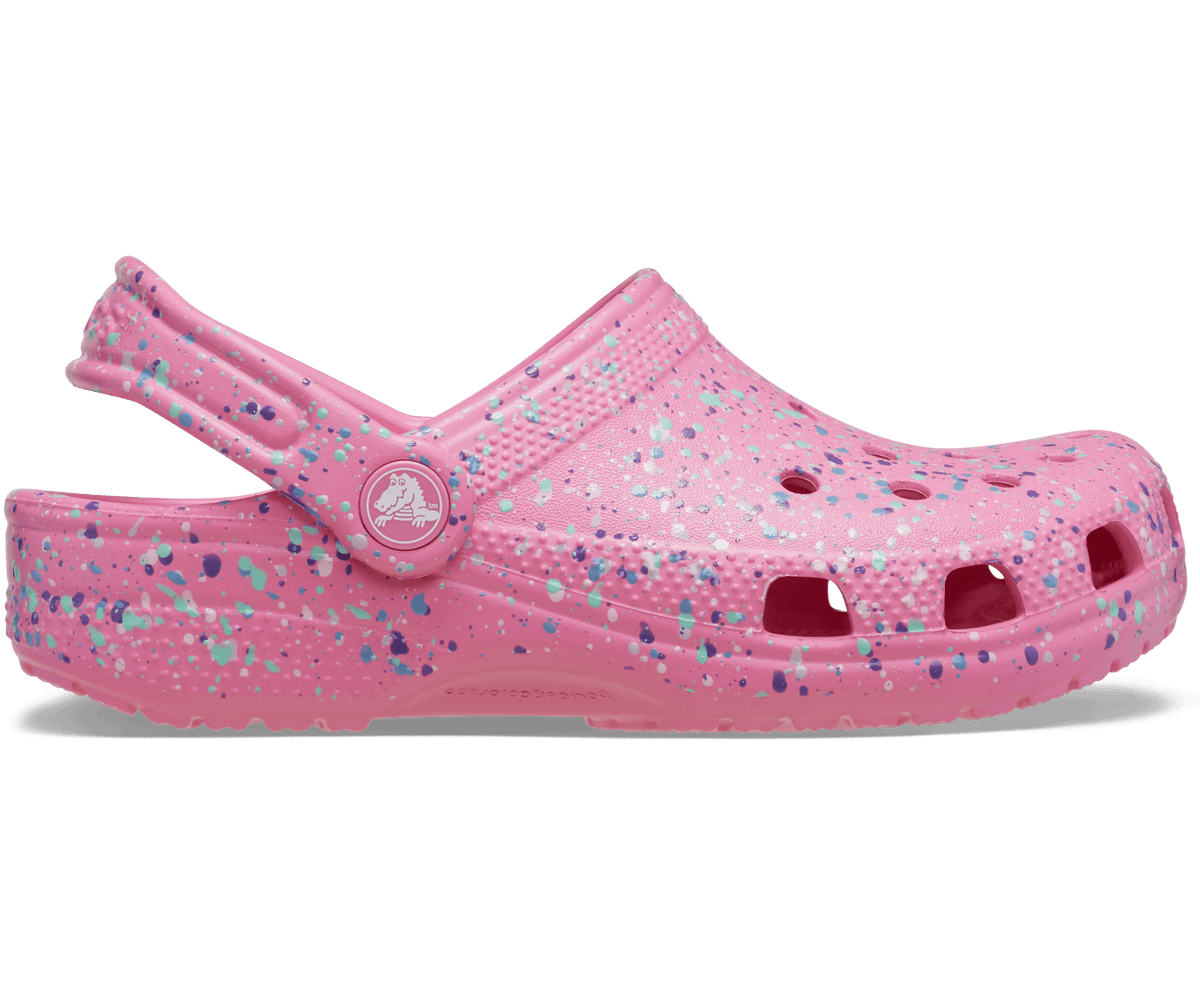Crocs Kids' Classic Splatter Paint Clog - Pink Lemonade/Multi