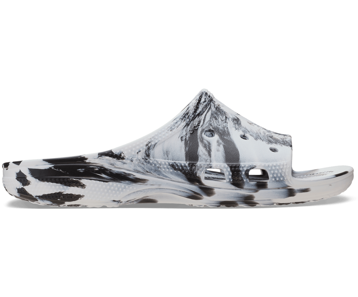 Crocs Men's Marbled Saturday Slide - Black / White