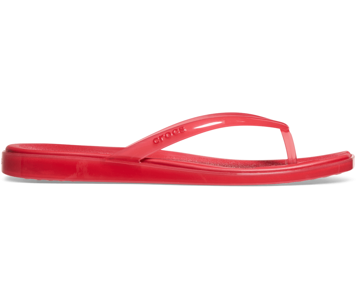 Crocs Women's Miami Square Jelly Flip - Court Red Jelly