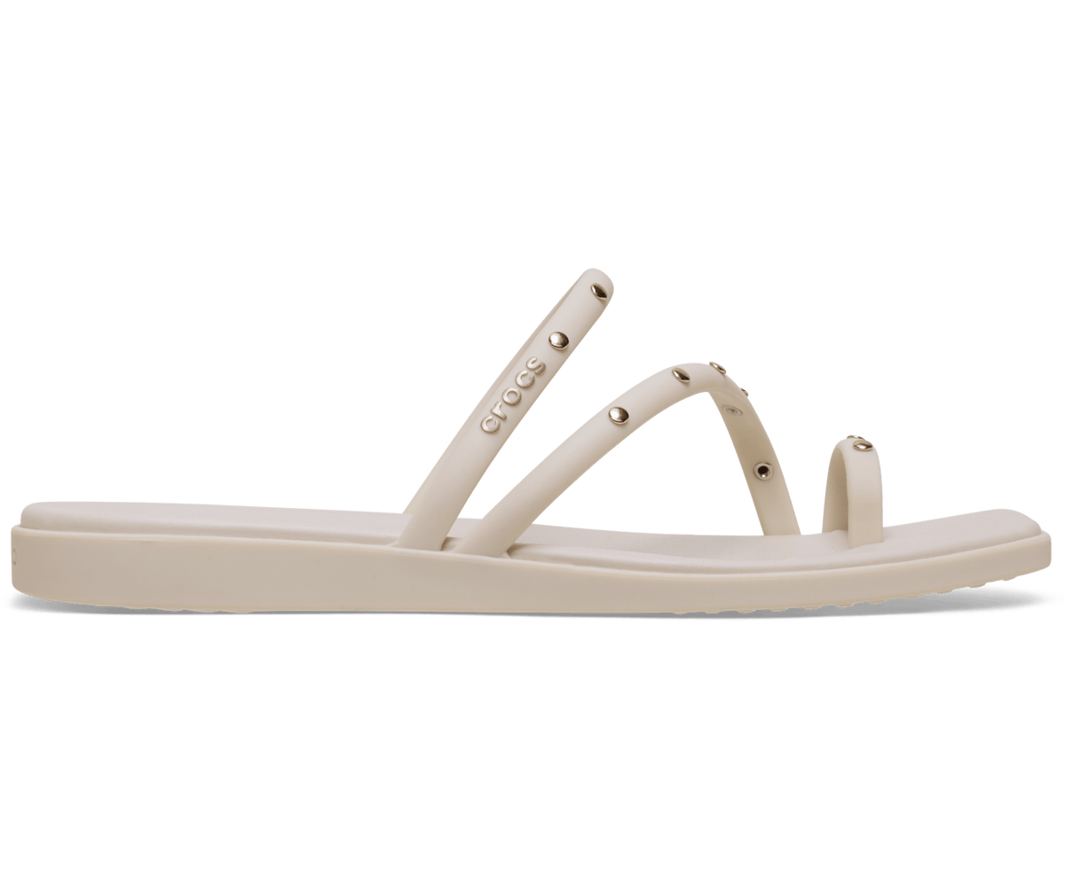 Crocs Women's Miami Toe Loop Studded Sandal - Almond Tint