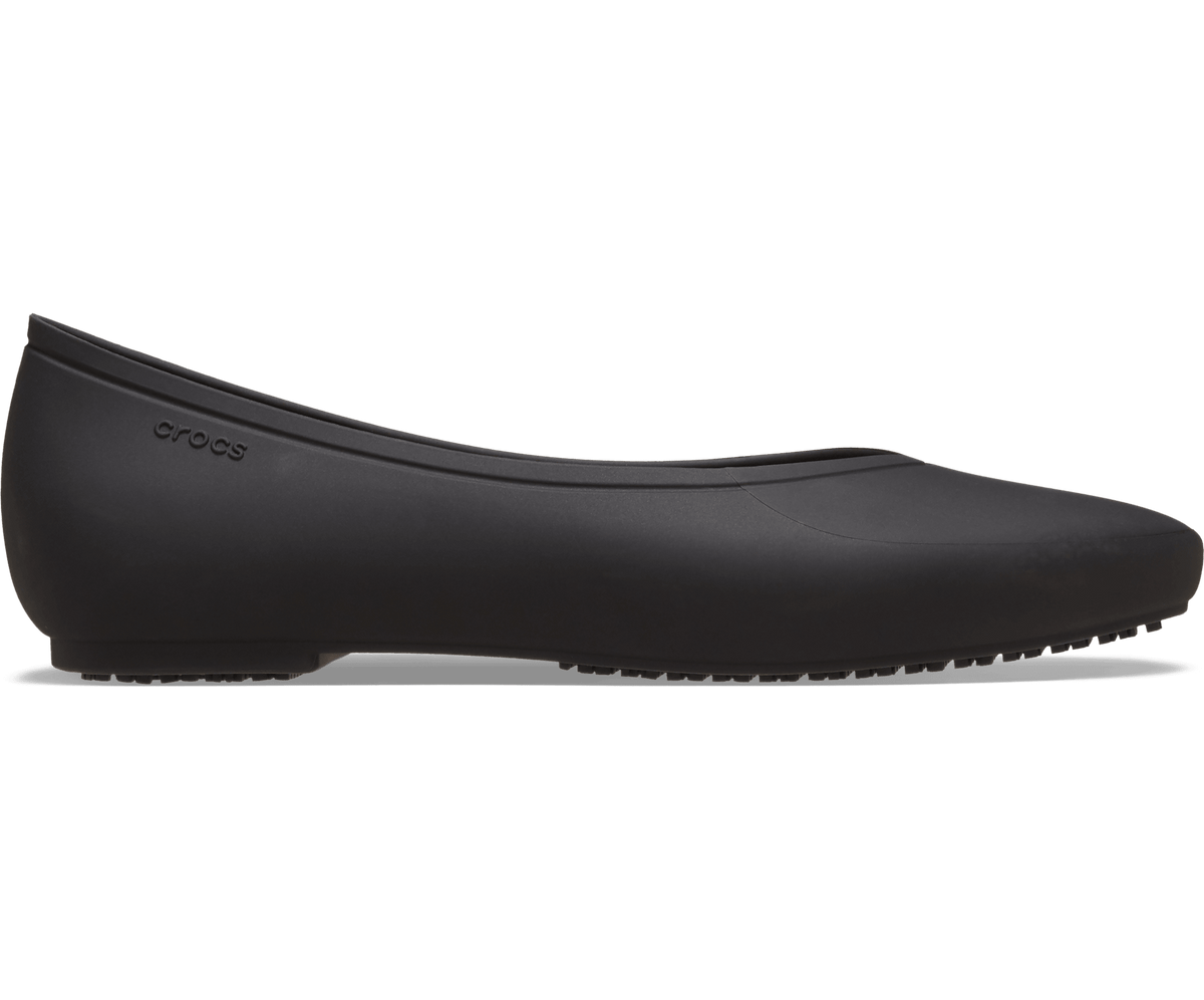 Crocs Women's On The Clock Work Flat - Black
