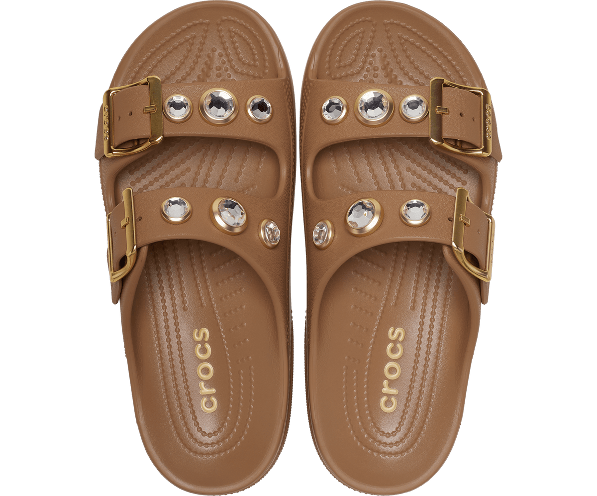 Crocs Women's Saturday Embellished Sandal - Sepia / Gold