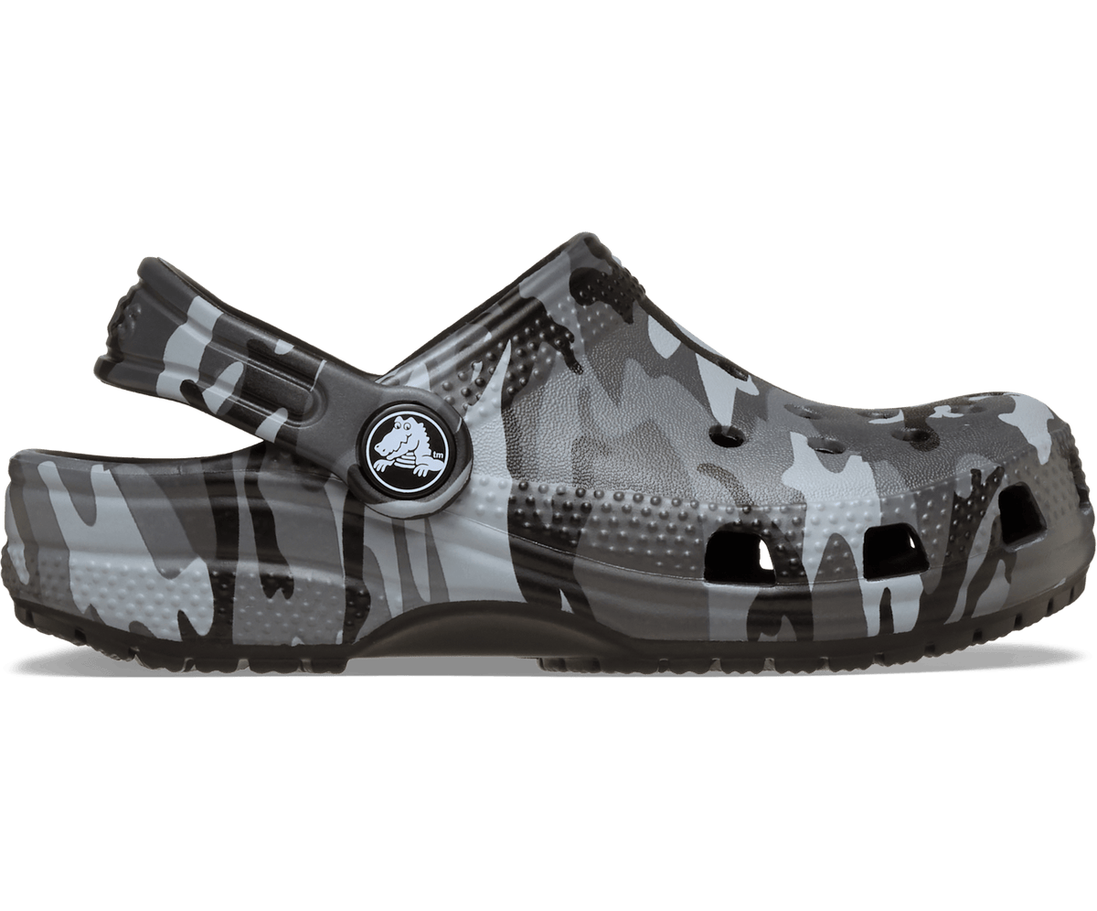 Crocs Toddler Classic Camouflage Clog - Black/Slate Grey