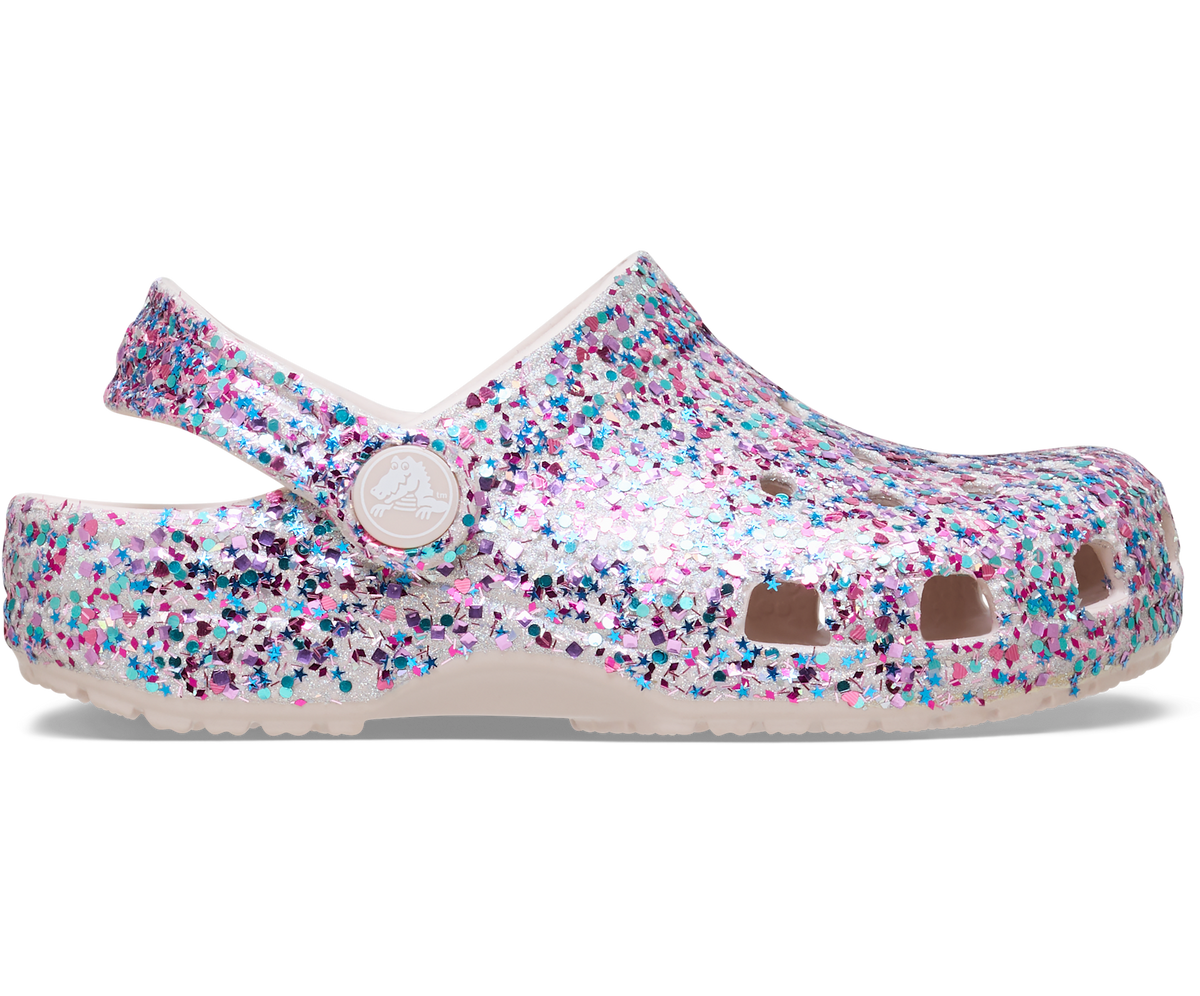 Crocs Toddler Classic Dazzle Glitter Clog - Cocoa CrÃ¨me