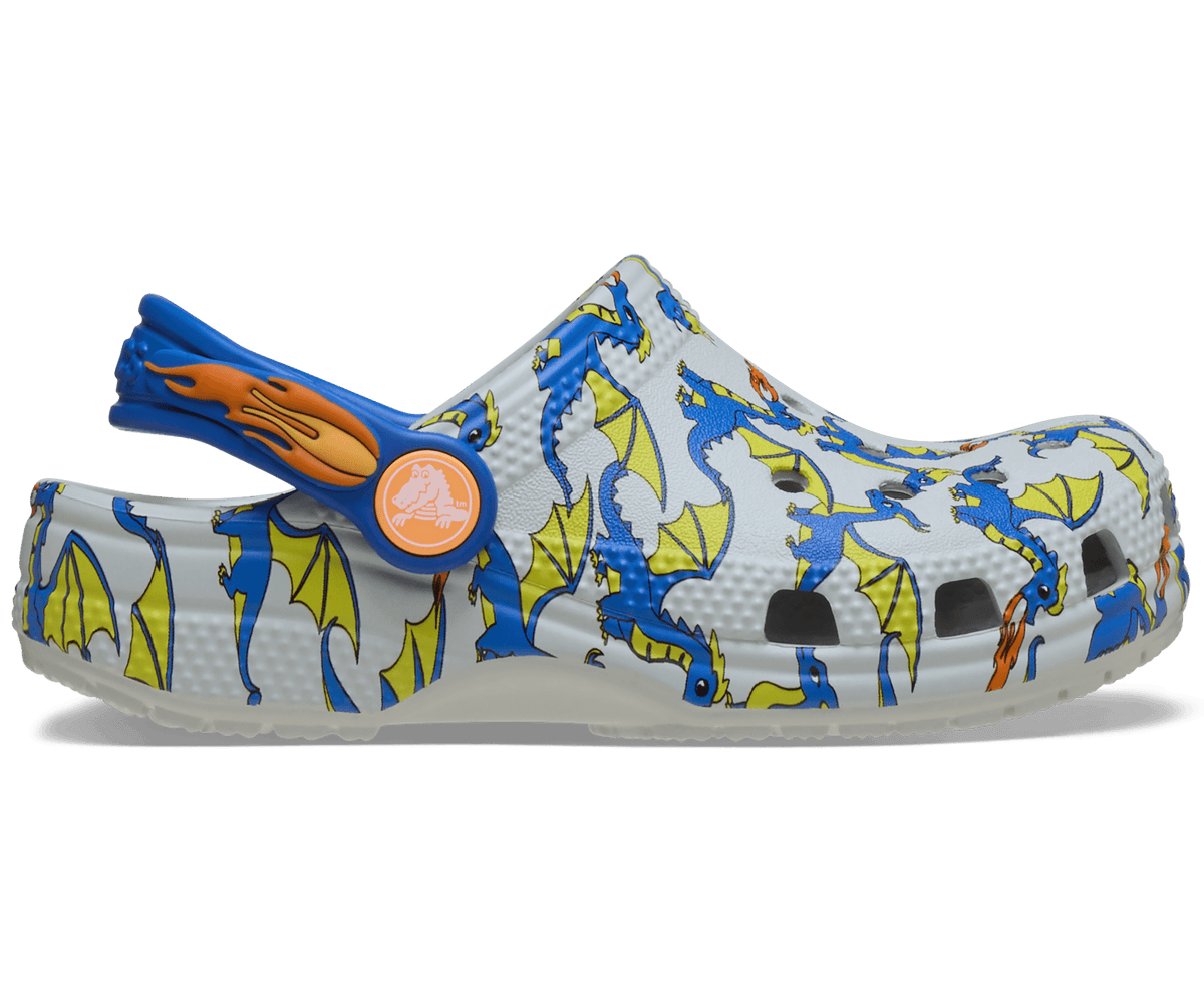 Crocs Toddler Classic Dragon Graphic Clog - Atmosphere