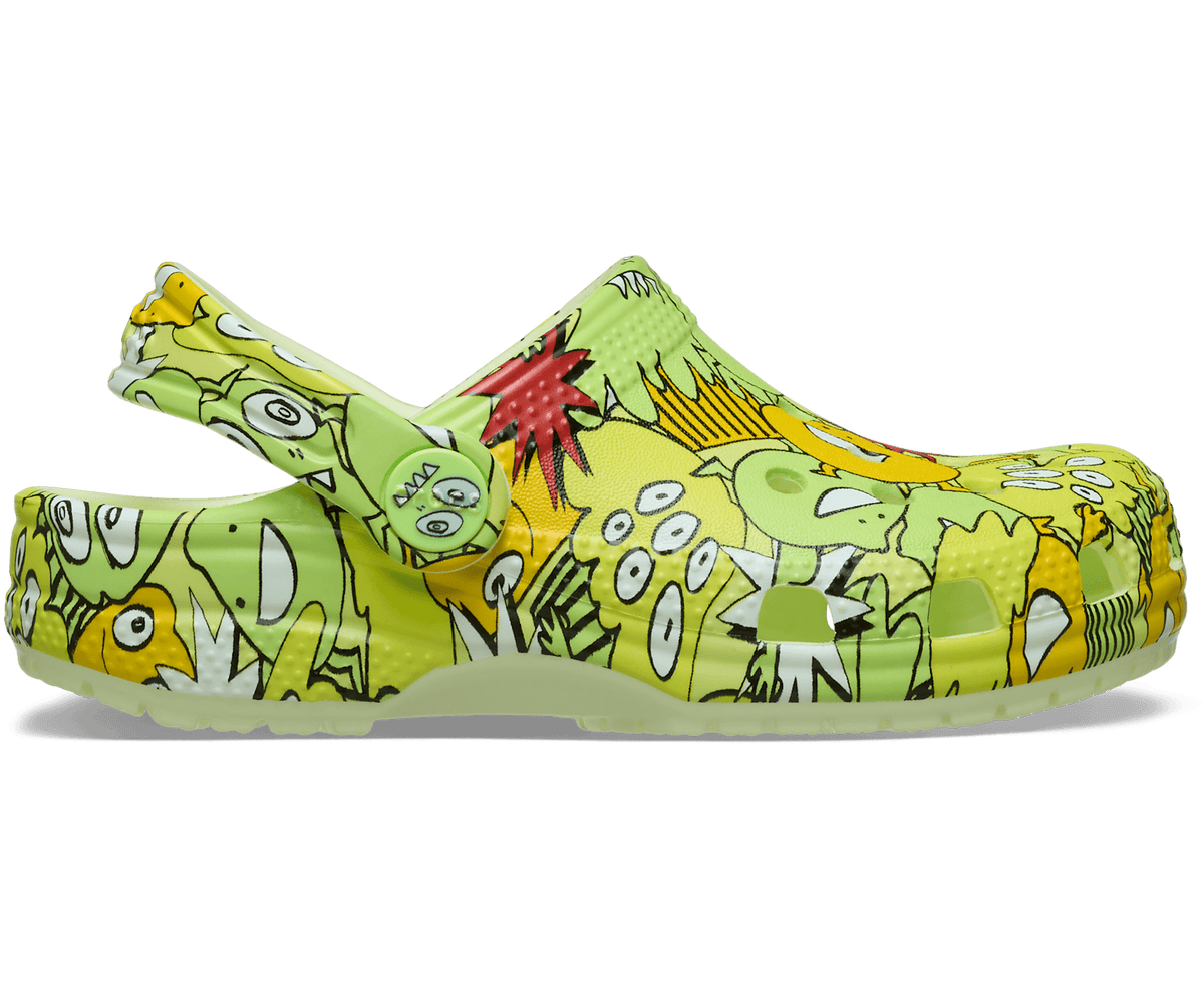 Crocs Toddler Classic Glow Monster Camo Clog - Glow Light