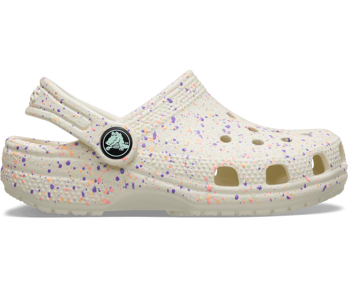 Crocs Toddler Classic Glow Paint Splatter Clog - Summit White/Multi