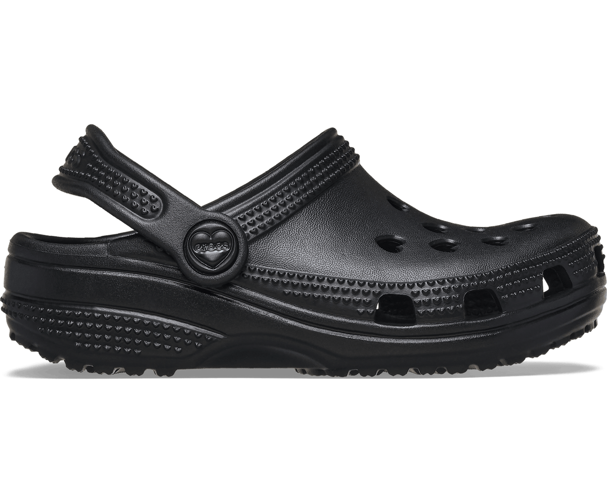 Crocs Toddler Classic Hearts Cut Out Clog - Black