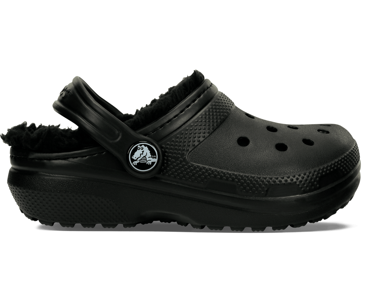 Crocs Toddler Classic Lined Clog - Black / Black