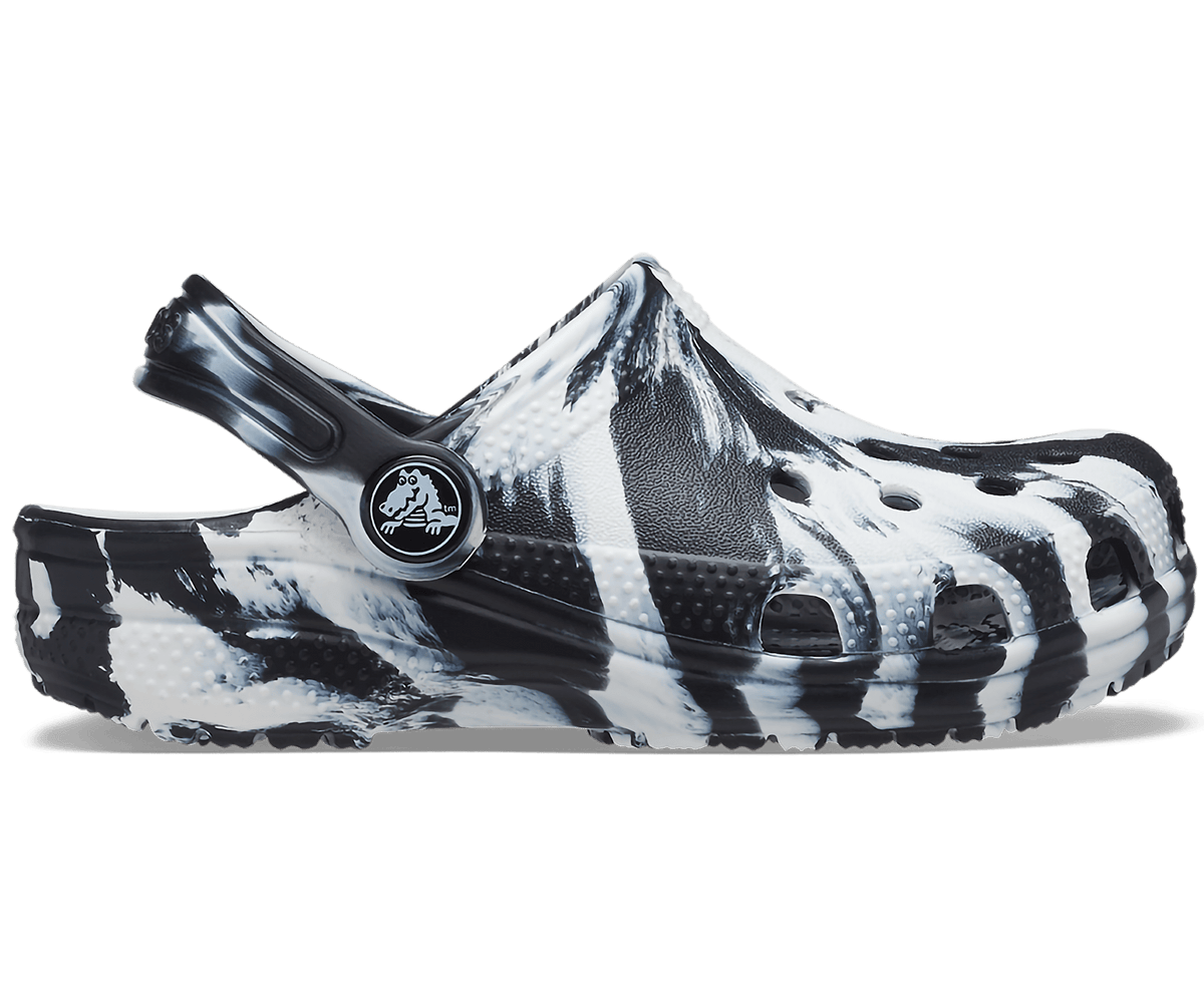 Crocs Toddler Classic Marbled Clog - Black / White